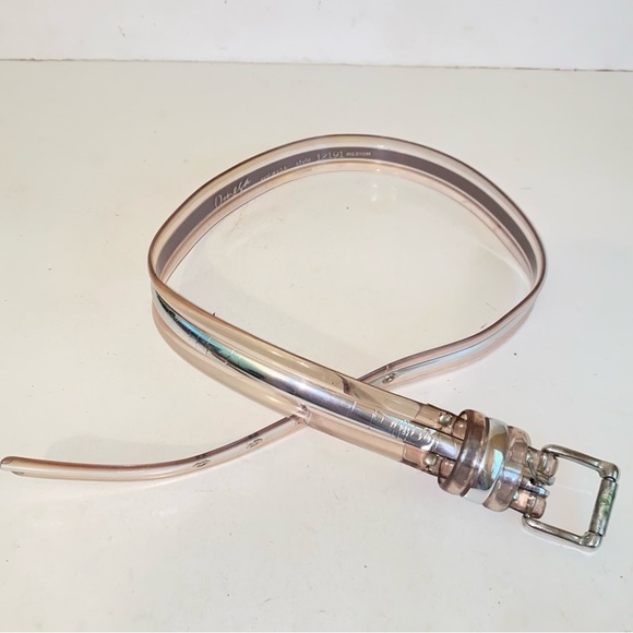 Vintage Omega Clear with Silver Stripe Jelly PVC Belt - Picture 5 of 9